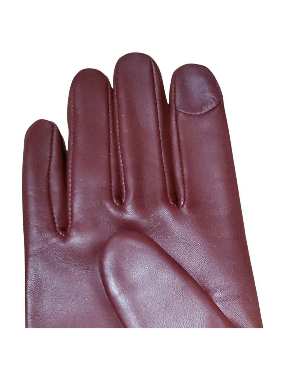NEW COACH LEATHER TECH GLOVES SCULPTED SIGNATURE BURGUNDY WINE SIZE 8 - Picture 2 of 5